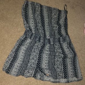 patterned strapless romper